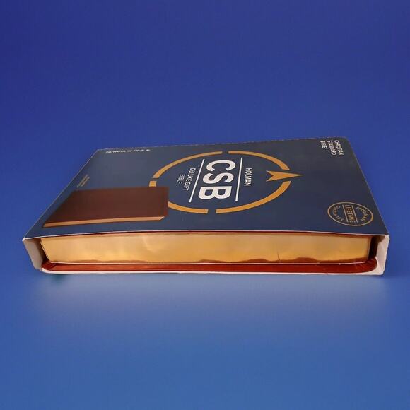 Holman CSB Deluxe Gift Bible Burgundy Leather-Touch Gilded Words In Red Ribbon - Picture 4 of 6